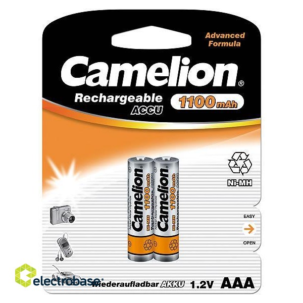 Camelion | AAA/HR03 | 1100 mAh | Rechargeable Batteries Ni-MH | 2 pc(s) paveikslėlis 1