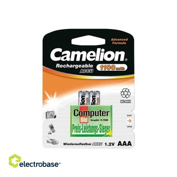 Camelion | AAA/HR03 | 1100 mAh | Rechargeable Batteries Ni-MH | 2 pc(s) фото 2
