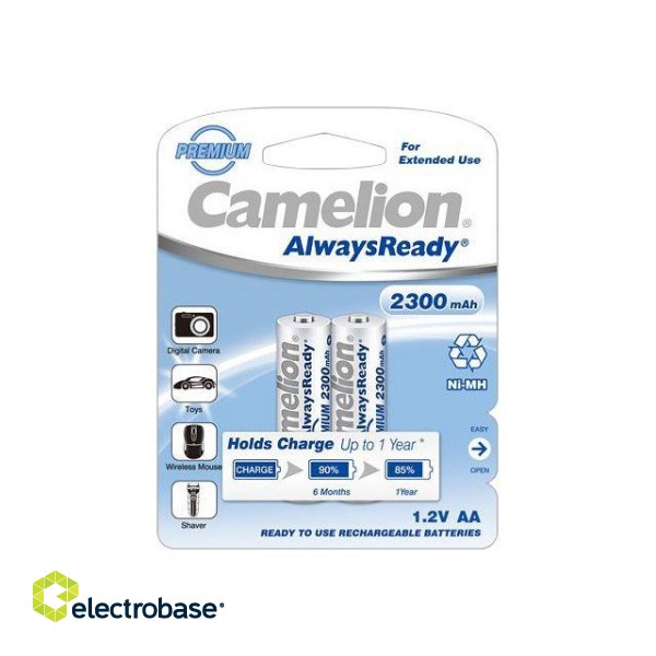 Camelion | AA/HR6 | 2300 mAh | AlwaysReady Rechargeable Batteries Ni-MH | 2 pc(s) фото 2