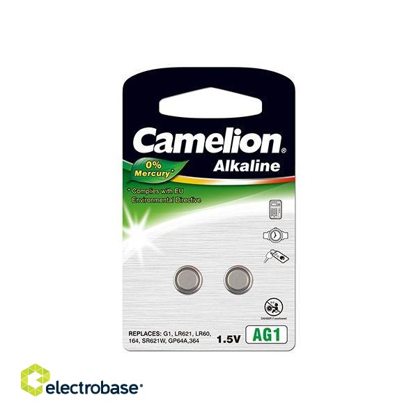 Camelion | AG1/LR60/LR621/364 | Alkaline Buttoncell | 2 pc(s) paveikslėlis 2