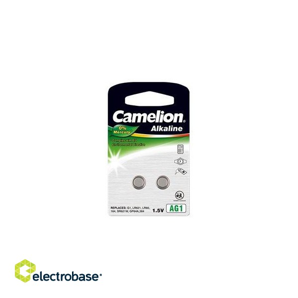 Camelion | AG1/LR60/LR621/364 | Alkaline Buttoncell | 2 pc(s) paveikslėlis 1