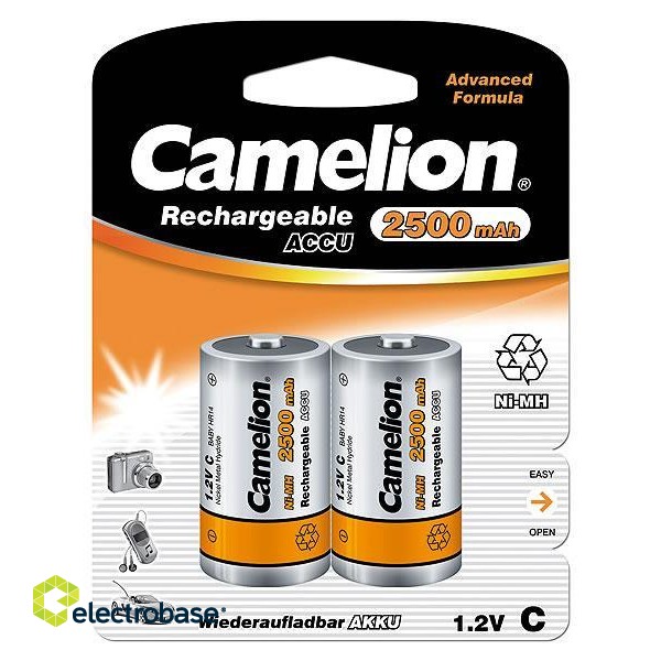 Camelion | C/HR14 | 2500 mAh | Rechargeable Batteries Ni-MH | 2 pc(s) image 2