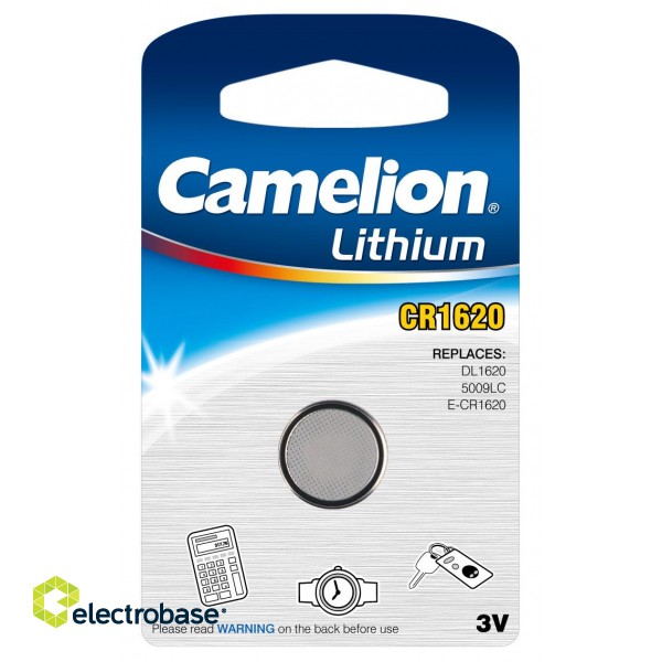 Camelion | CR1620 | Lithium | 1 pc(s) фото 1