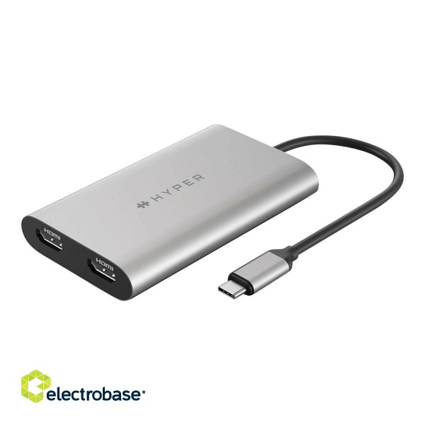Hyper | HyperDrive Universal USB-C To Dual HDMI Adapter with 100W PD Power Pass-Thru | USB-C to HDMI | Adapter paveikslėlis 4