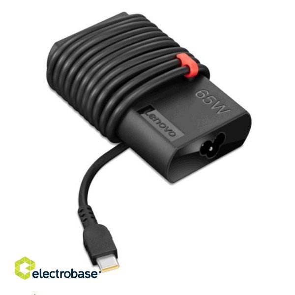 Lenovo | ThinkPad | 65W Slim | The ThinkPad 65W Slim AC Adapter – USB Type-C is the new adapter designed with slimmer size and cable management. It is your perfect replacement or spare power adapter for your ThinkPad notebooks. | USB Type paveikslėlis 1