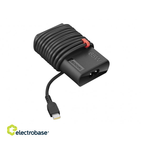 Lenovo | ThinkPad | 65W Slim | The ThinkPad 65W Slim AC Adapter – USB Type-C is the new adapter designed with slimmer size and cable management. It is your perfect replacement or spare power adapter for your ThinkPad notebooks. | USB Type paveikslėlis 2
