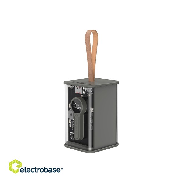 Gembird | Transparent QC3.0 Quick Charging Power Bank | PB18-TQC3-01 | 18000 mAh | Black image 2