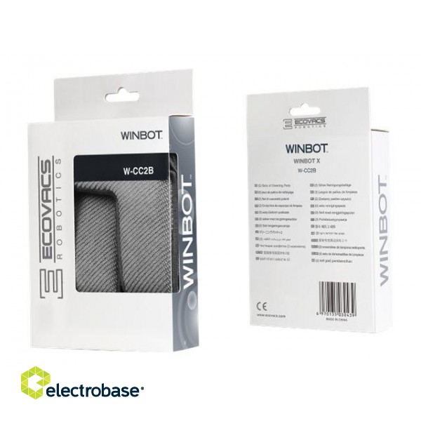 Ecovacs | Cleaning Pads for WINBOT X NEW | W-CC2B | Grey image 2