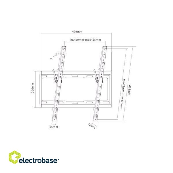 Sunne | Wall mount | 32-55-ET | Tilt | 32-55 " | Maximum weight (capacity) 35 kg | Black image 2