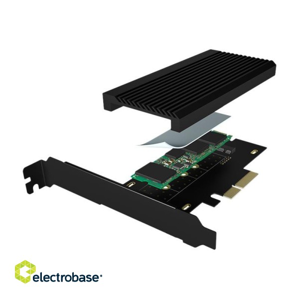 Raidsonic | Converter for 1x HDD/SSD for PCIe x4 slot | IB-PCI208-HS | Black image 6