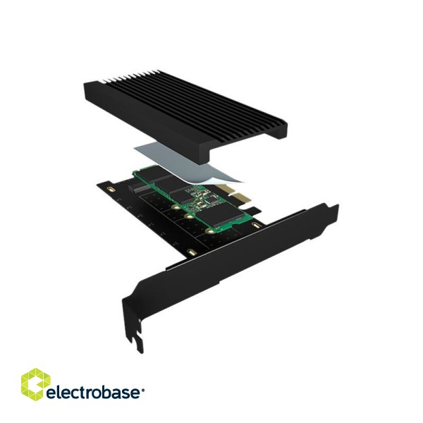Raidsonic | Converter for 1x HDD/SSD for PCIe x4 slot | IB-PCI208-HS | Black image 7