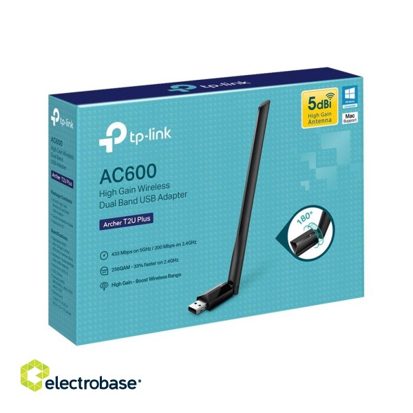 TP-LINK | Dual Band USB 2.0 Adapter | Archer T2U Plus | 2.4GHz/5GHz image 7