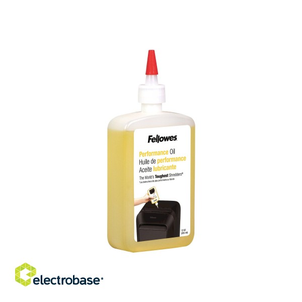 Fellowes | Shredder Oil 355 ml | For use with all Fellowes cross-cut and micro-cut shredders. Oil shredder each time wastebasket is emptied or a minimum of twice a month. Plastic squeeze bottle with extended nozzle ensures complete coverage фото 3