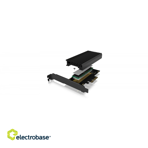 Icy Box IB-PCI214M2-HSL PCIe extension card | Raidsonic | ICY BOX | PCIe card with M.2 M-Key socket for one M.2 NVMe SSD image 1
