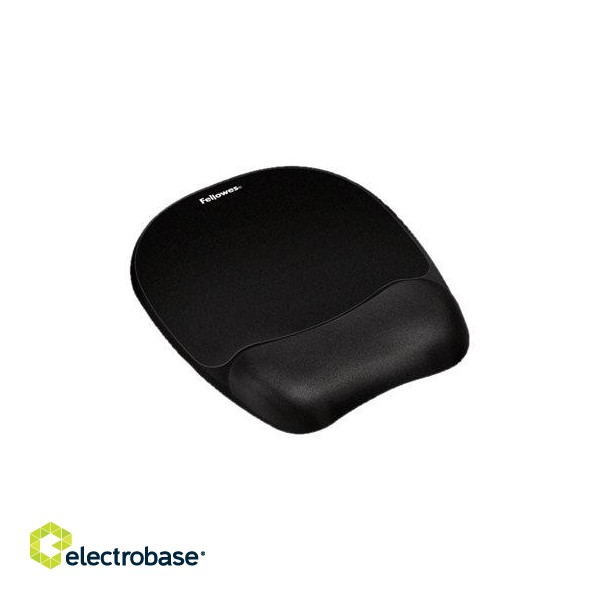 Fellowes | Mouse pad with wrist pillow | 202 x 235 x 25.4 mm | Black image 1
