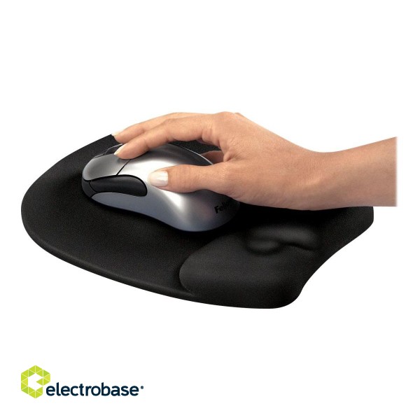 Fellowes | Mouse pad with wrist pillow | 202 x 235 x 25.4 mm | Black image 2