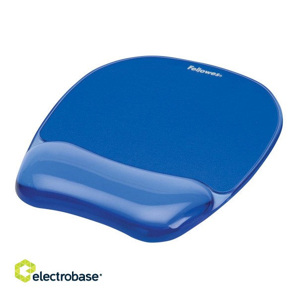 Fellowes | Mouse pad with wrist support CRYSTAL | Mouse pad with wrist pillow | 230 x 202 x 32 mm | Blue image 1