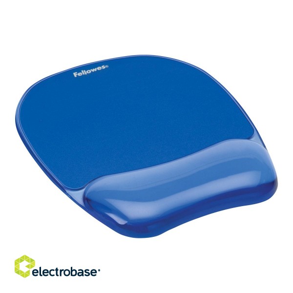 Fellowes | Mouse pad with wrist support CRYSTAL | Mouse pad with wrist pillow | 230 x 202 x 32 mm | Blue image 2