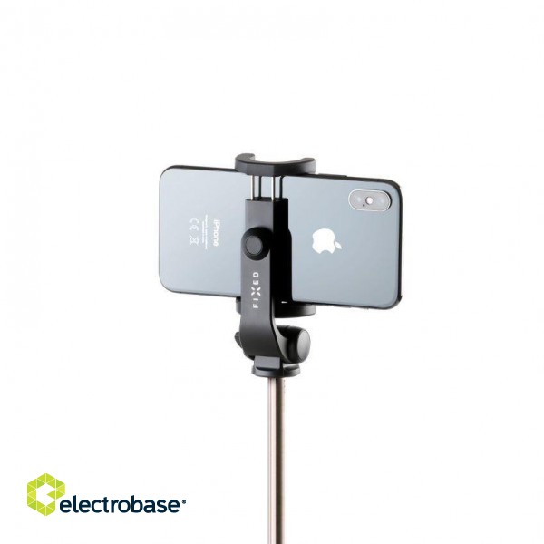 Fixed | Selfie stick With Tripod Snap Lite | No | Yes | Black | 56 cm | Aluminum alloy | Fits: Phones from 50 to 90 mm width; Bluetooth trigger range: 10 m; Selfie stick load capacity: 1000 g; Removable Bluetooth remote trigger with replace фото 3