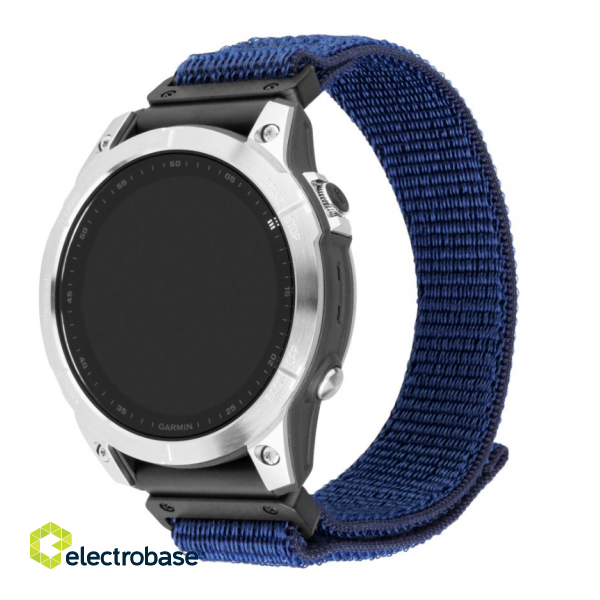 Fixed | Sporty Strap for Garmin QuickFit 26mm | 160-210 mm | Dark blue | Nylon фото 2