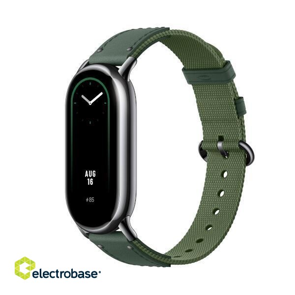 Xiaomi | Smart Band 8 Braided Strap | Green | Green | Strap material:  Nylon + leather | Adjustable length: 140-210mm image 1