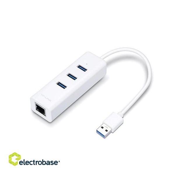 TP-LINK | USB 3.0 3-Port Hub & Gigabit Ethernet Adapter 2 in 1 USB Adapter | UE330 paveikslėlis 1