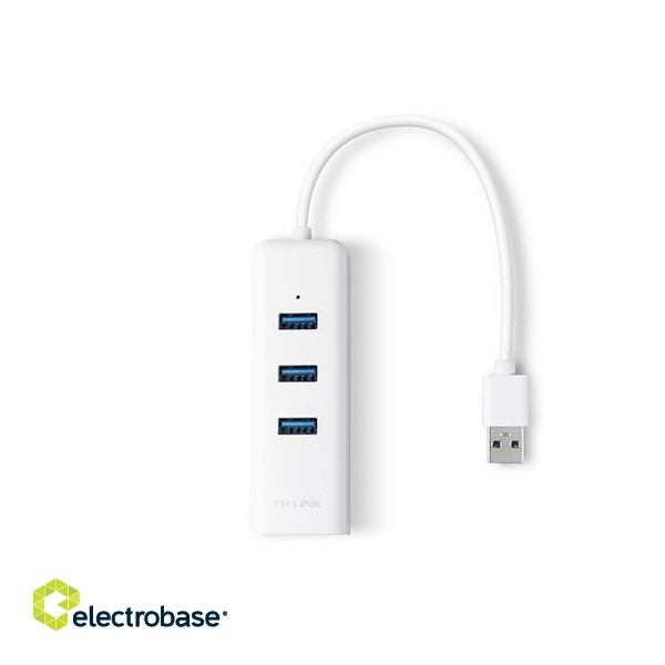 TP-LINK | USB 3.0 3-Port Hub & Gigabit Ethernet Adapter 2 in 1 USB Adapter | UE330 image 3