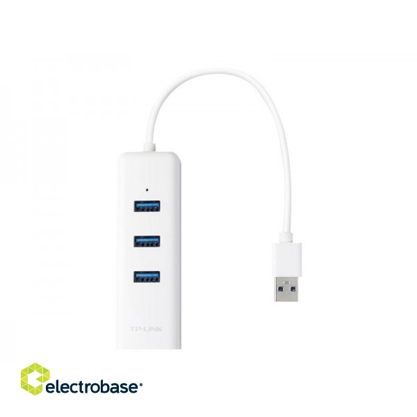 TP-LINK | USB 3.0 3-Port Hub & Gigabit Ethernet Adapter 2 in 1 USB Adapter | UE330 paveikslėlis 2