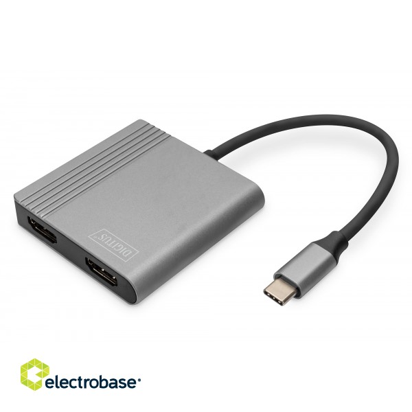 Digitus | USB-C - 2x HDMI Adapter | DA-70828 | USB-C | HDMI image 1
