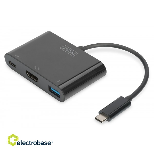 Digitus | USB Type-C HDMI Multiport Adapter | DA-70855 | Black | USB Type-C | 0.15 m paveikslėlis 2