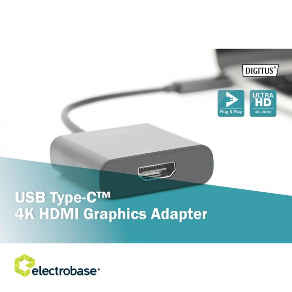 Digitus | USB Type-C to HDMI Adapter | DA-70852 | 0.15 m | Black | USB Type-C image 7