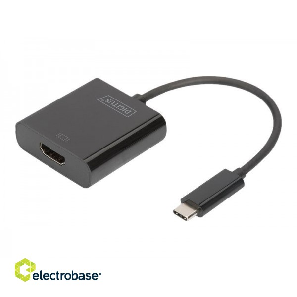 Digitus | USB Type-C to HDMI Adapter | DA-70852 | Black | USB Type-C | 0.15 m paveikslėlis 1