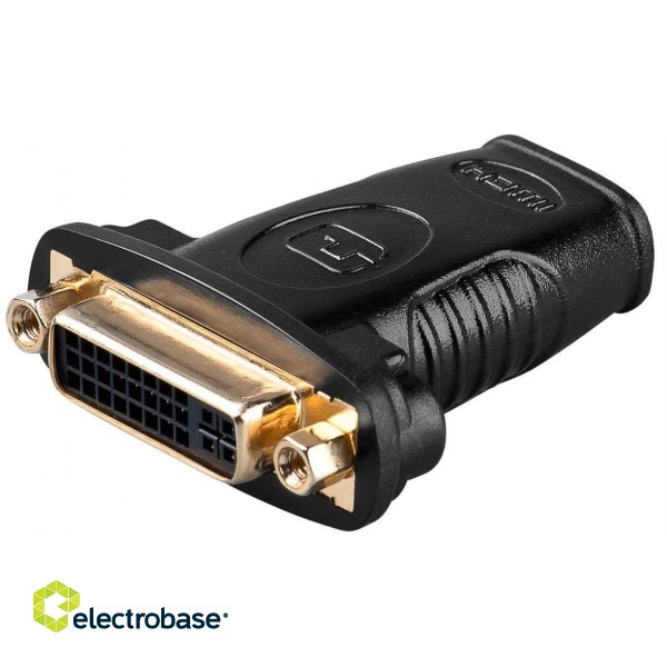 Goobay | Black | HDMI female (Type A) | DVI-I female Dual-Link (24+5 pin) | HDMI/DVI-I adapter image 1