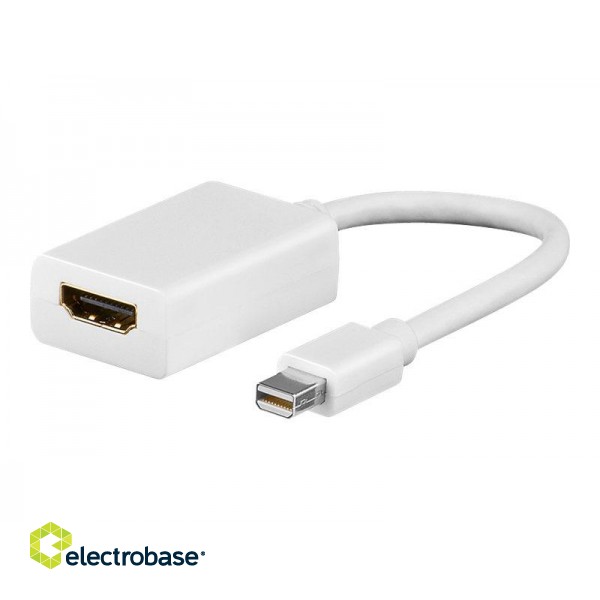Goobay | Mini DisplayPort/HDMI adapter cable 1.1 | 51729 | White | Mini DisplayPort male | HDMI female (Type A) image 2