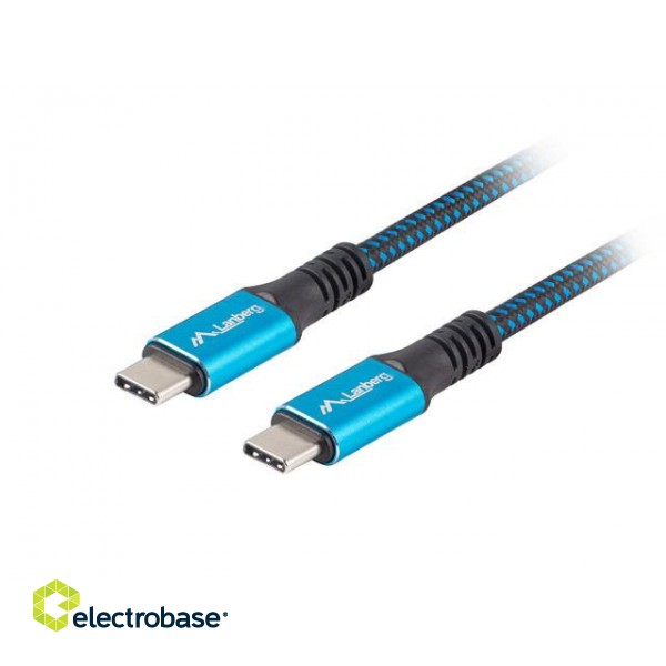 Lanberg | USB-C to USB-C Cable | CA-CMCM-45CU-0012-BK | 1.2 m | Black/Blue image 2