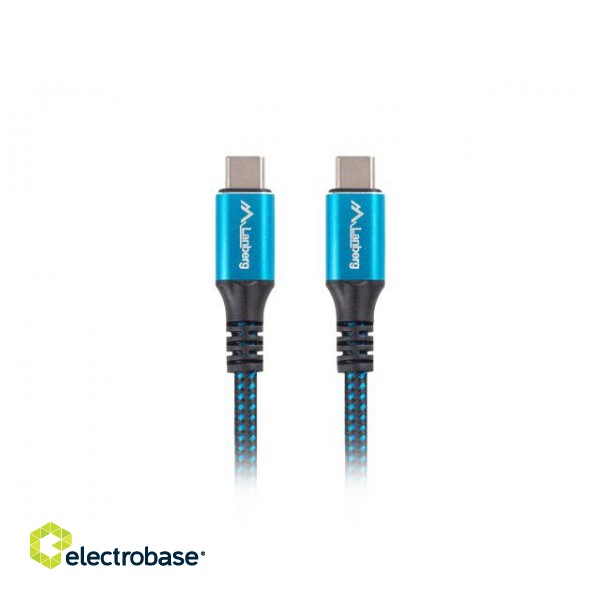 Lanberg | USB-C to USB-C Cable | CA-CMCM-45CU-0012-BK | 1.2 m | Black/Blue image 3