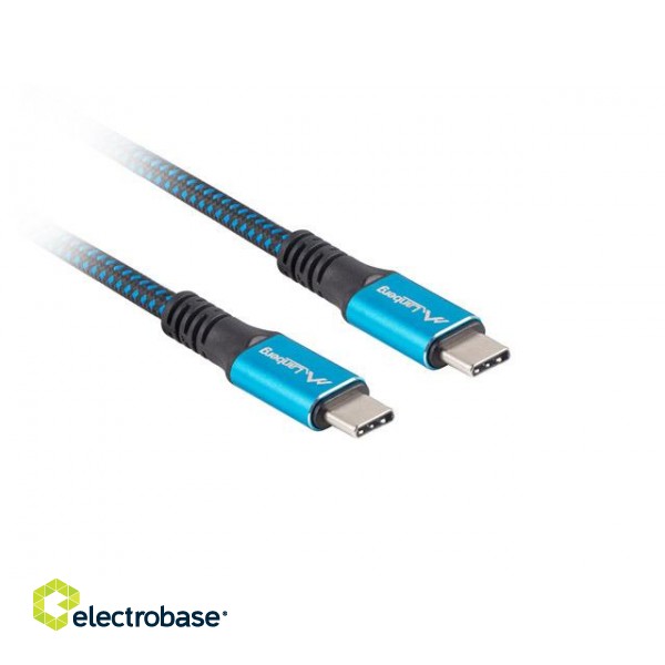 Lanberg | USB-C to USB-C Cable | CA-CMCM-45CU-0012-BK | 1.2 m | Black/Blue image 4