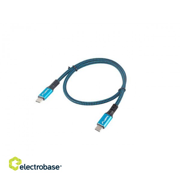 Lanberg | USB-C to USB-C Cable | CA-CMCM-45CU-0005-BK | 0.5 m | Black/Blue image 5