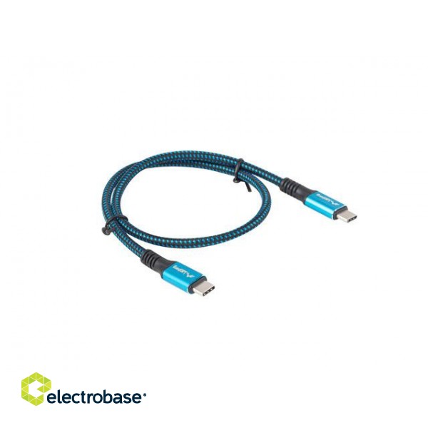 Lanberg | USB-C to USB-C Cable | CA-CMCM-45CU-0005-BK | 0.5 m | Black/Blue image 6