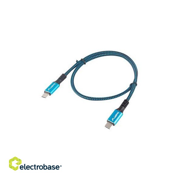 Lanberg | USB-C to USB-C Cable | CA-CMCM-45CU-0005-BK | 0.5 m | Black/Blue image 1