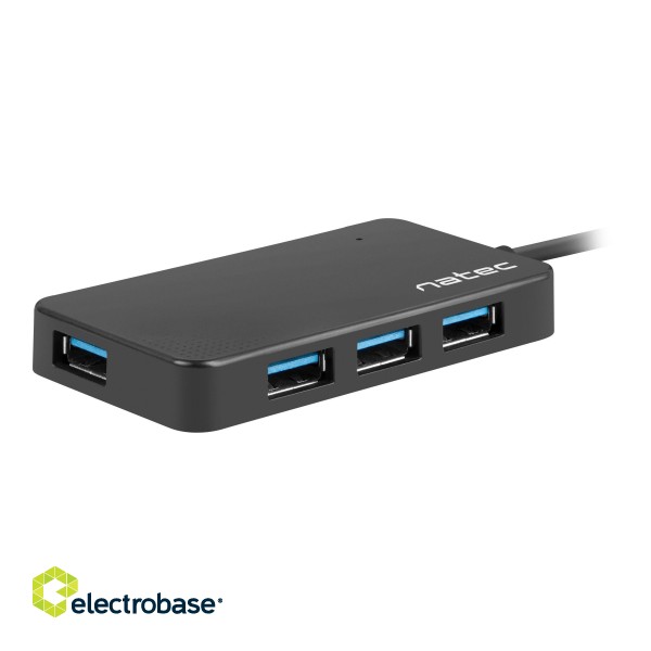 Natec | 4 Port Hub With USB 3.0 | Moth NHU-1342 | Black | 0.15 m фото 2