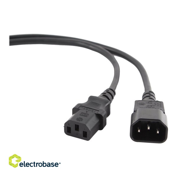 Cablexpert | PC-189-VDE power extension cable 1.8 meter | Black C14 coupler | C14 coupler image 2