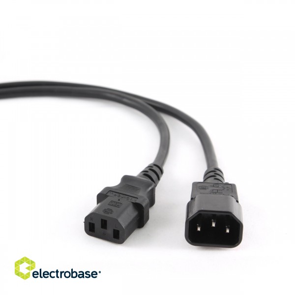 Cablexpert | PC-189-VDE power extension cable 1.8 meter | Black C14 coupler | C14 coupler фото 1