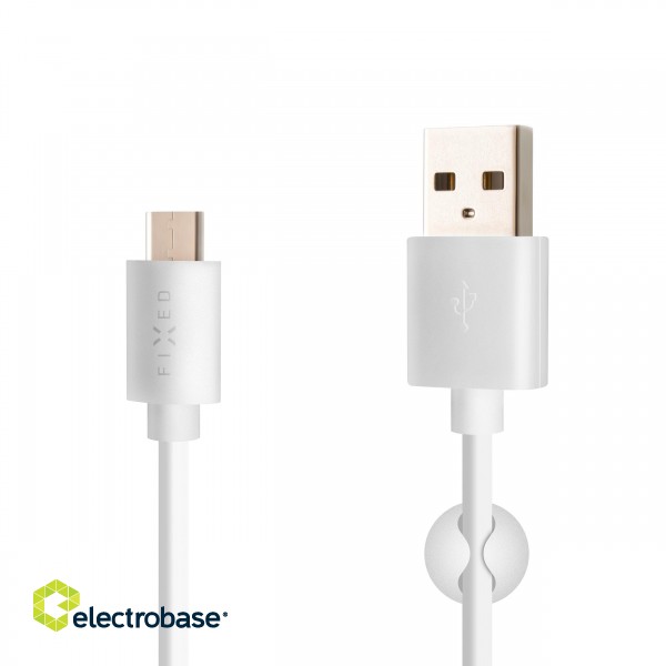 Fixed | Data And Charging Cable With USB/USB-C Connectors | White paveikslėlis 1