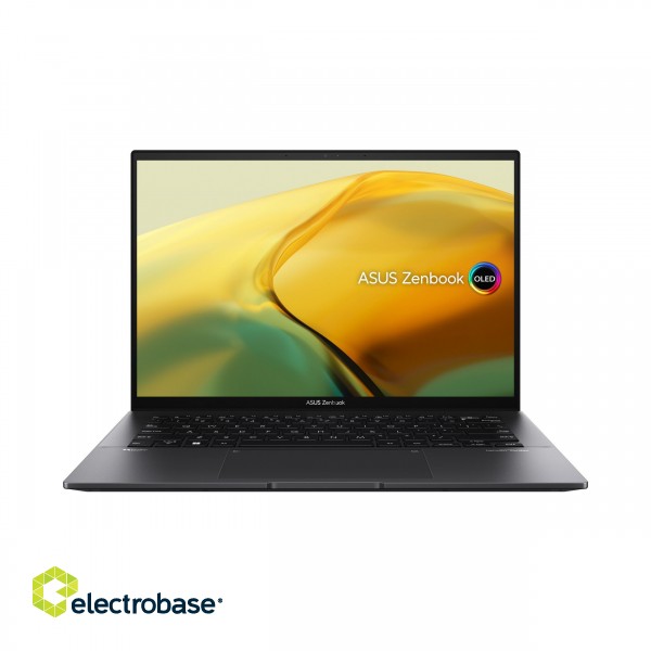 Asus | Zenbook 14 OLED UM3402YA-KM454W | Jade Black | 14 " | OLED | 2.8K | 2880 x 1800 | Glossy | AMD Ryzen 7 | 7730U | 16 GB | LPDDR4X on board | SSD 1000 GB | AMD Radeon Graphics | Windows 11 Home | 802.11ax | Bluetooth version 5.0 | Keyb image 1