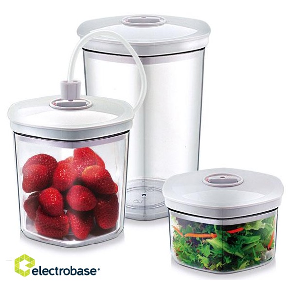 Caso | 01260 | Vacuum Canister Set | 3 canisters | White/Transparent image 1