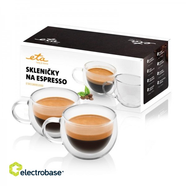 ETA | Espresso cups | ETA518091000 | For espresso coffee | 2 pc(s) | Dishwasher proof | Glass image 1