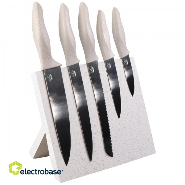 Stoneline | Knife Block | Natural Line 21197 | Folding stand | 5 pc(s) | Dishwasher proof | 9/12.5/20.1/20.2 cm image 1