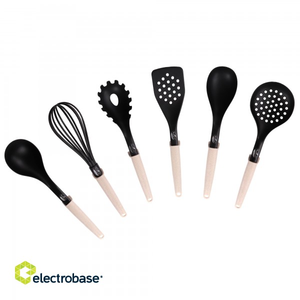 Stoneline | Natural Line | 21582 | Kitchen utensil set | 6 pc(s) | Dishwasher proof | Black/Beige image 1