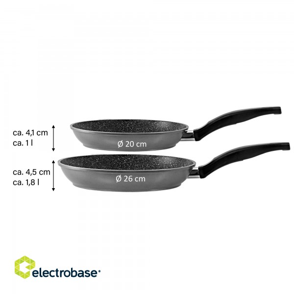 Stoneline | 10640 | Pan Set of 2 | Frying | Diameter 20/26 cm | Suitable for induction hob | Fixed handle | Anthracite image 8